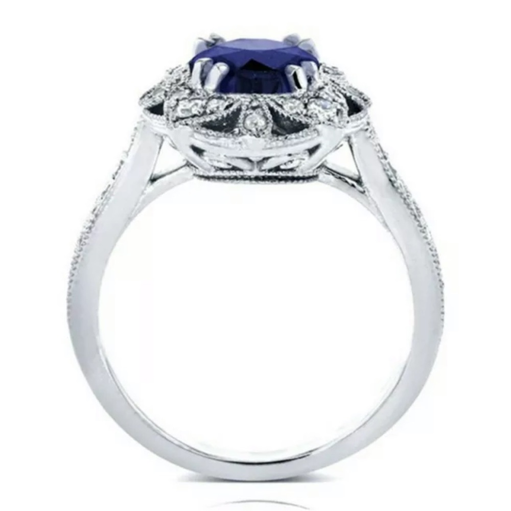 Round Cut Cubic Zircon Women Engagement Jewelry Fashion 925 Silver Ring - Picture 5 of 6